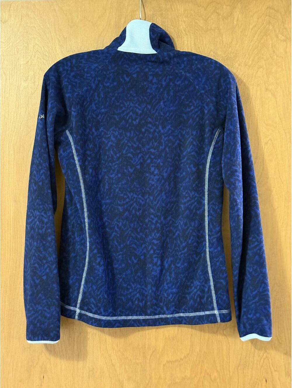 Columbia Sportswear Blue Print Half Zip Fleece Pullover Women's Small - Picture 2 of 7